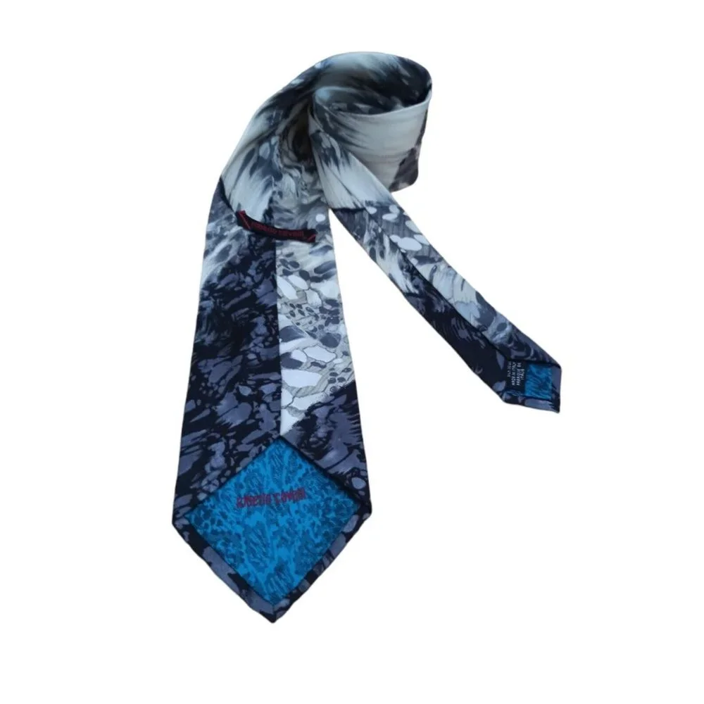 ROBERTO CAVALLI White Art Silk Tie ITALY 58